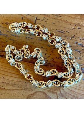 Bellezza Italian Goldtone Chain Link 32” Necklace